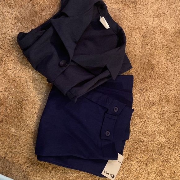 Elegant Navy Blue Women's  Pantsuit - Picture 15 of 15